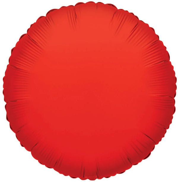 Foil Balloon Solid Red Round 18inch - balloonsplaceusa