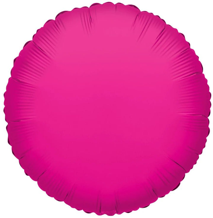 Foil Balloon Solid Round Hot Pink 18inch - balloonsplaceusa