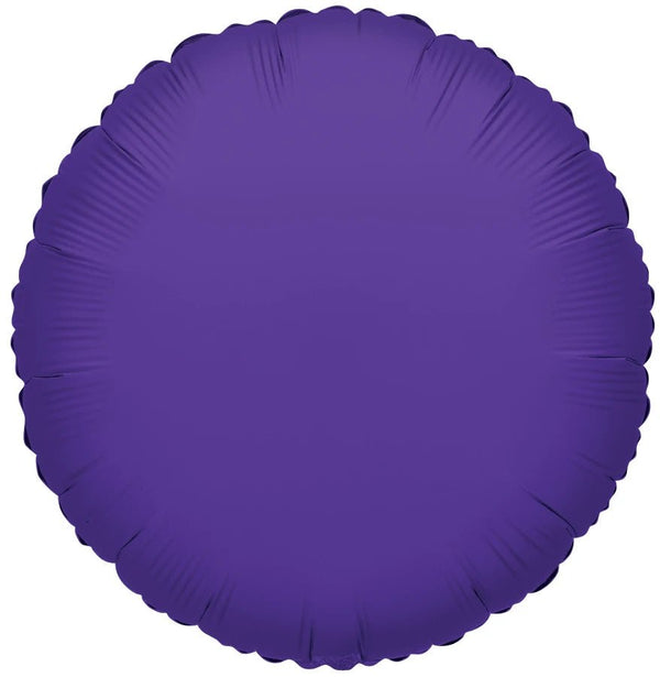 Foil Balloon Solid Round Purple 18inch - balloonsplaceusa