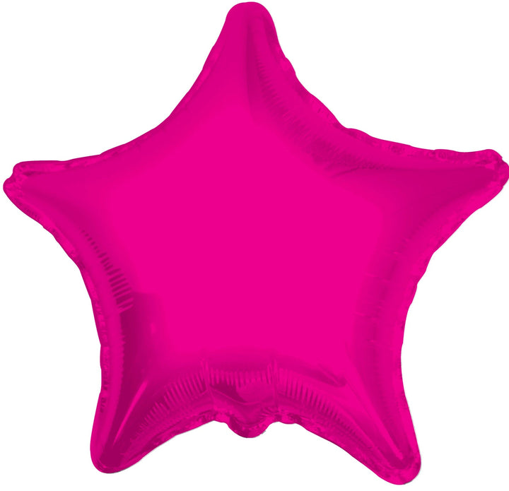 Foil Balloon Solid Star Hot Pink 18inch - balloonsplaceusa