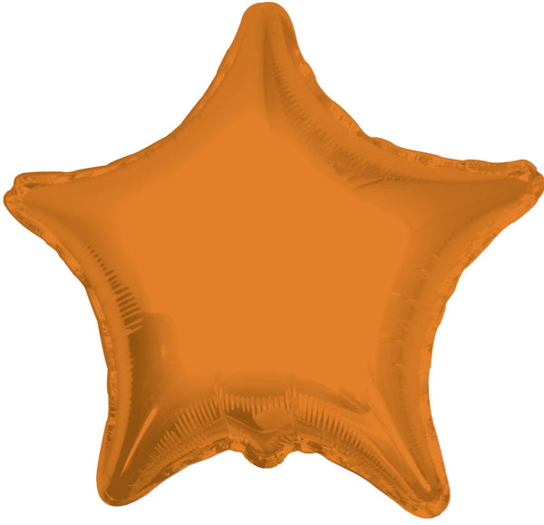 Foil Balloon Solid Star Orange 18inch - balloonsplaceusa