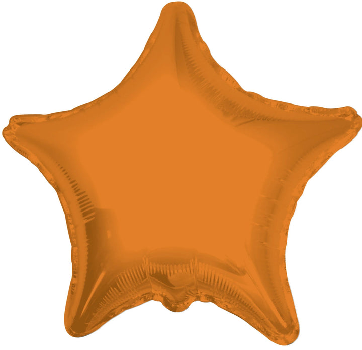 Foil Balloon Solid Star Orange 18inch - balloonsplaceusa