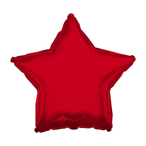 Foil Balloon Solid Star Red 18inch - balloonsplaceusa
