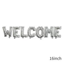 Foil Balloon WELCOME Silver Banner 30inch - balloonsplaceusa