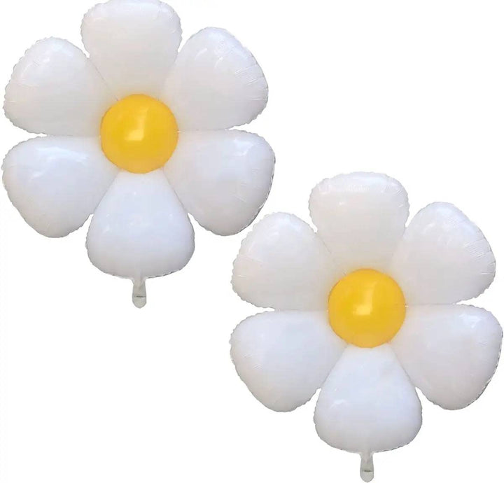 Foil Balloon White Daisy Flower 1count 24inch - balloonsplaceusa
