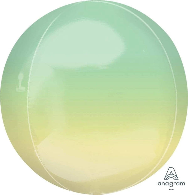 Foil Balloon Yellow &Green Ombre Orbz 16inch - balloonsplaceusa