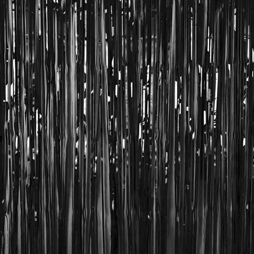 Foil Door Curtain Black 1CT - balloonsplaceusa