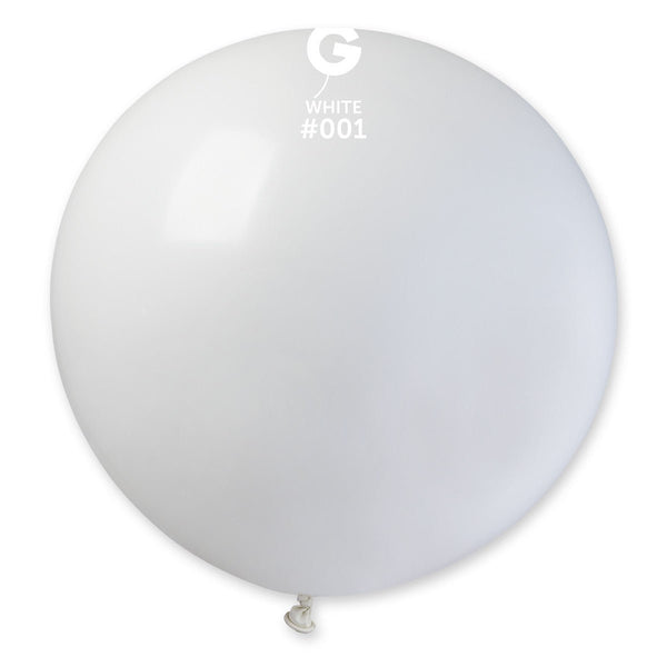 Gemar Latex Balloon #001 White 31inch 1 Count Solid Color - balloonsplaceusa