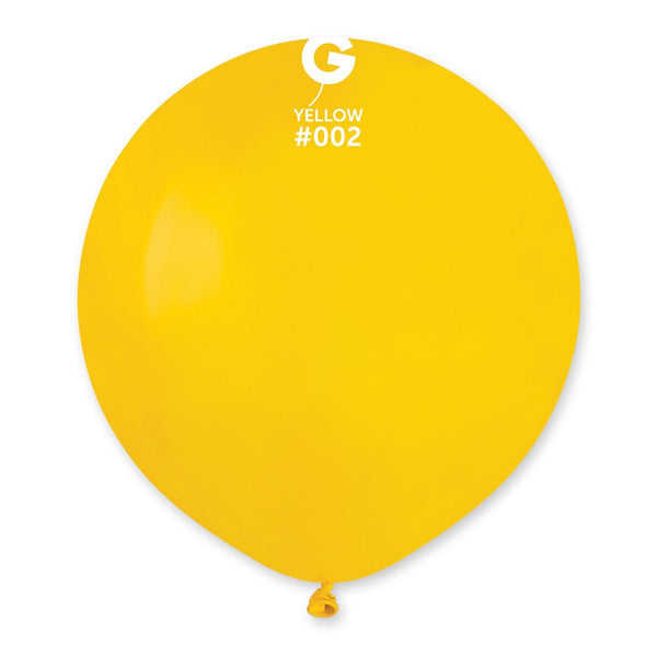 Gemar Latex Balloon #002 Yellow 19inch 25 Count Solid Color - balloonsplaceusa