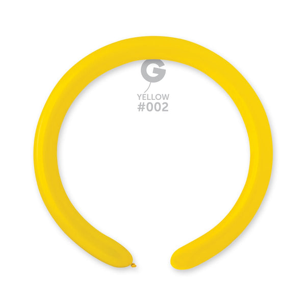 Gemar Latex Balloon #002 Yellow 2inch 50 Count Solid Color - balloonsplaceusa