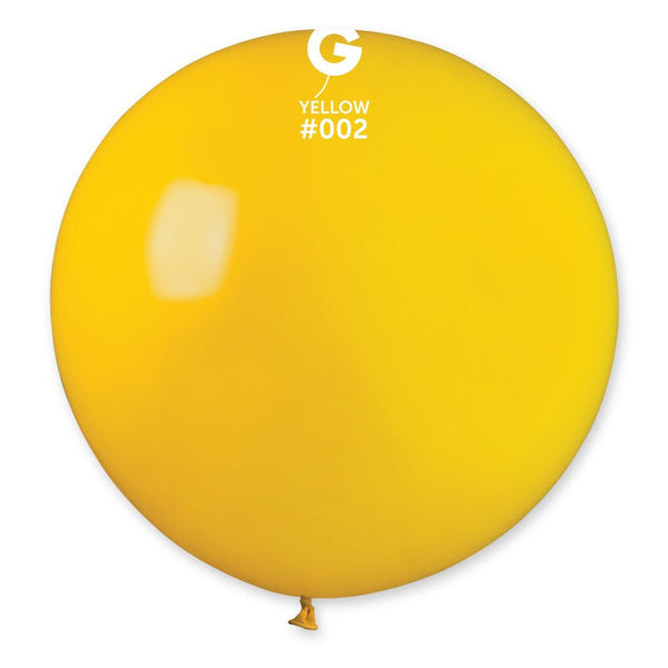 Gemar Latex Balloon #002 Yellow 31inch 1 Count Solid Color - balloonsplaceusa