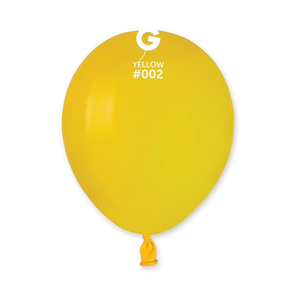 Gemar Latex Balloon #002 Yellow 5inch 100 Count Solid Color - balloonsplaceusa