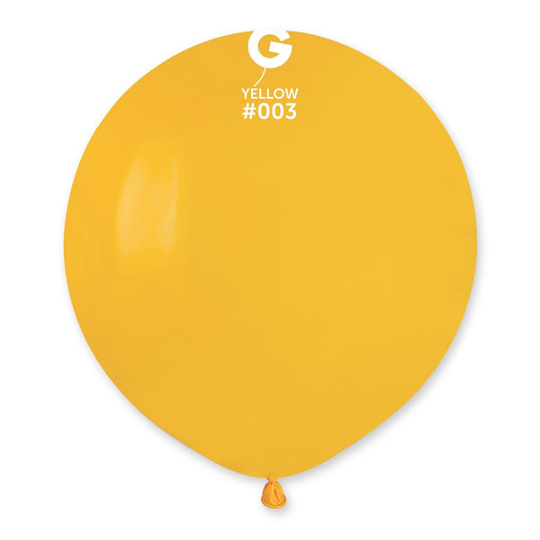 Gemar Latex Balloon #003 Yellow 19inch 25 Count Solid Color - balloonsplaceusa