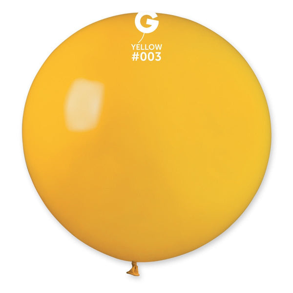 Gemar Latex Balloon #003 Yellow 31inch 1 Count Solid Color - balloonsplaceusa