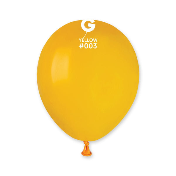 Gemar Latex Balloon #003 Yellow 5inch 100 Count Solid Color - balloonsplaceusa