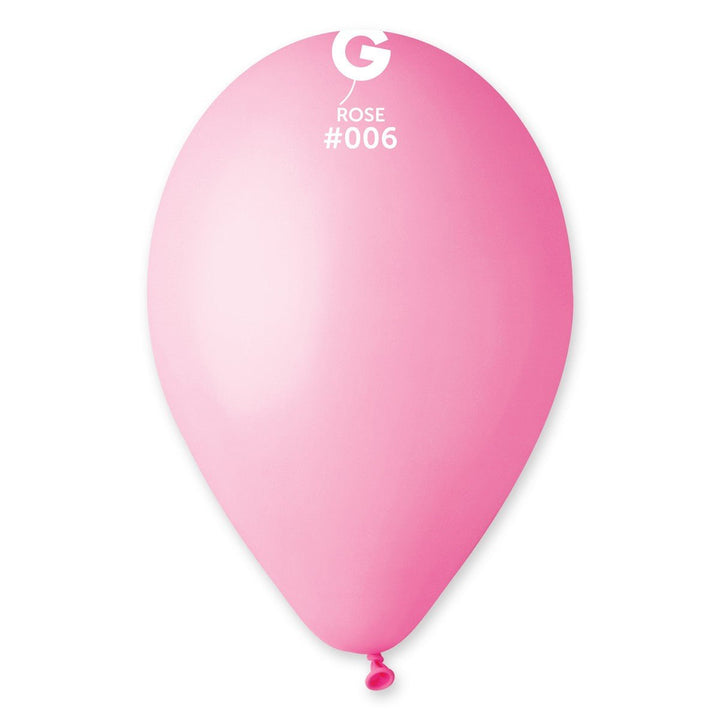 Gemar Latex Balloon #006 Rose 12inch 50 Count Solid Color - balloonsplaceusa