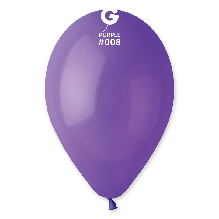 Gemar Latex Balloon #008 Purple 12inch 50 Count Solid Color - balloonsplaceusa