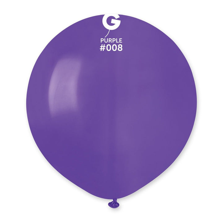 Gemar Latex Balloon #008 Purple 19inch 25 Count Solid Color - balloonsplaceusa