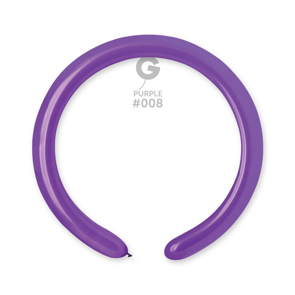 Gemar Latex Balloon #008 Purple 2inch 50 Count Solid Color - balloonsplaceusa