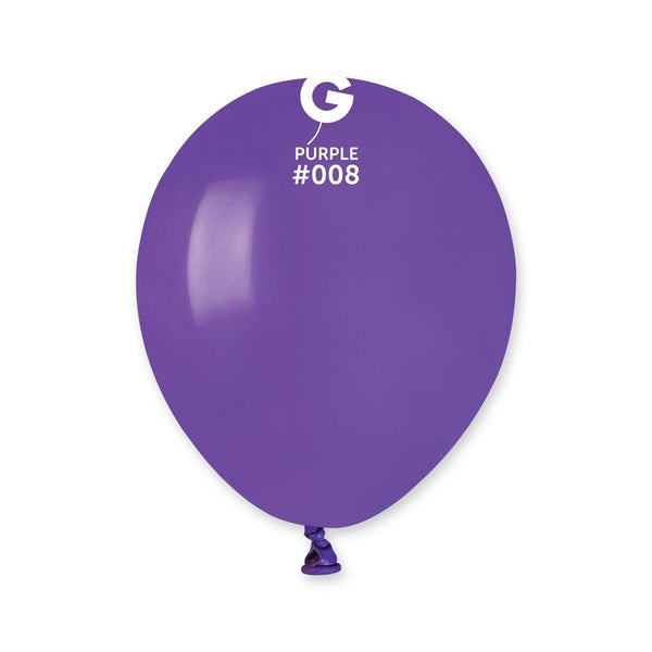 Gemar Latex Balloon #008 Purple 5inch 100 Count Solid Color - balloonsplaceusa