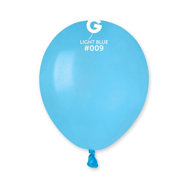 Gemar Latex Balloon #009 Light Blue 5inch 100 Count Solid Color - balloonsplaceusa