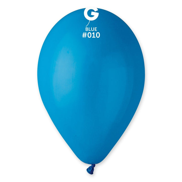 Gemar Latex Balloon #010 Blue 12inch 50 Count Solid Color - balloonsplaceusa