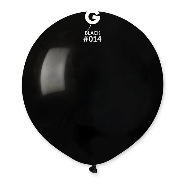 Gemar Latex Balloon #014 Black 19inch 25 Count Solid Color - balloonsplaceusa