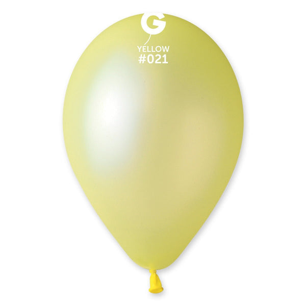 Gemar Latex Balloon #021 Yellow 12inch 50 Count Neon Color - balloonsplaceusa