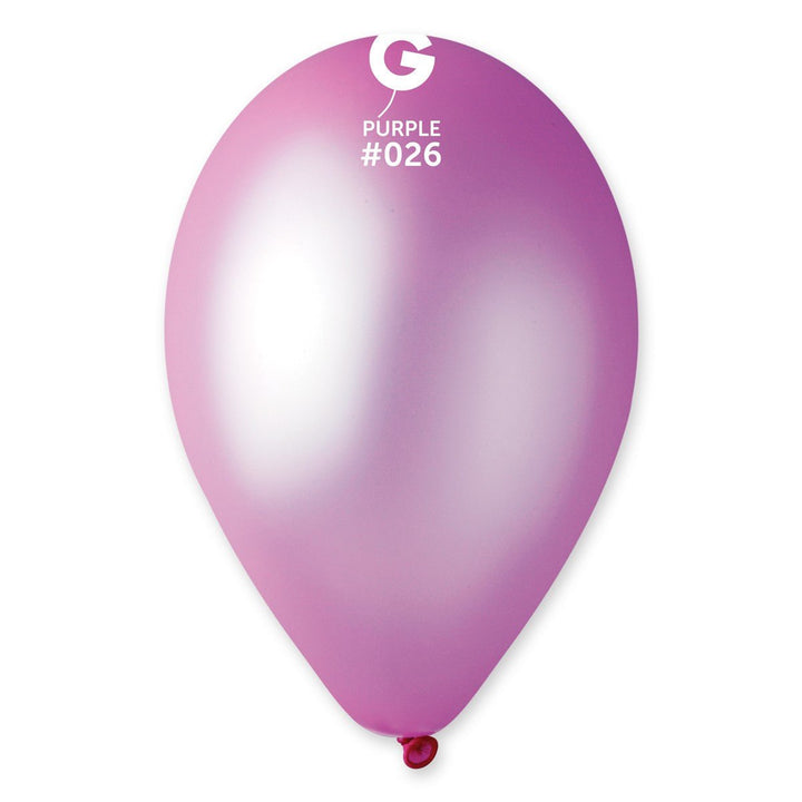 Gemar Latex Balloon #026 Purple 12inch 50 Count Neon Color - balloonsplaceusa