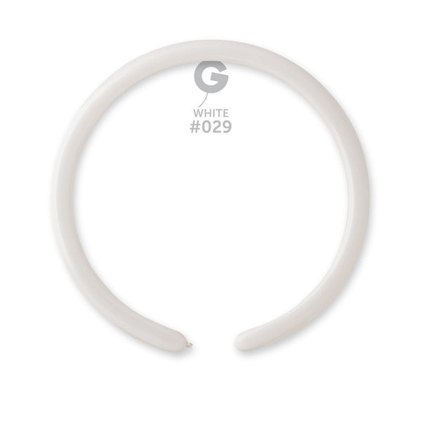Gemar Latex Balloon #029 White 1inch 50 Count Metal Color - balloonsplaceusa