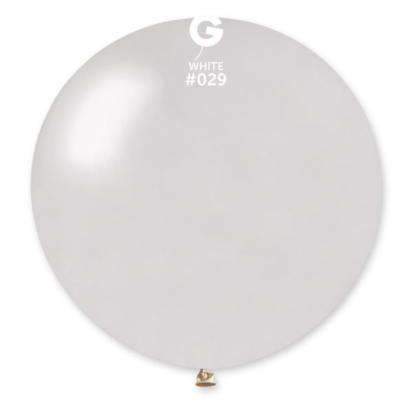 Gemar Latex Balloon #029 White 31inch 1 Count Metal Color - balloonsplaceusa
