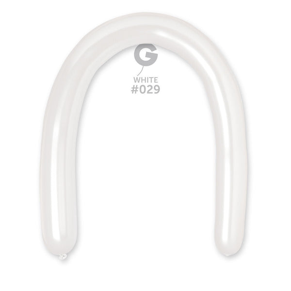 Gemar Latex Balloon #029 White 3inch 50 Count Metal Color - balloonsplaceusa