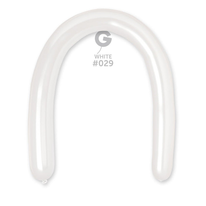 Gemar Latex Balloon #029 White 3inch 50 Count Metal Color - balloonsplaceusa