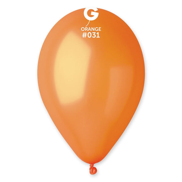 Gemar Latex Balloon #031 Orange 12inch 50 Count Metal Color - balloonsplaceusa