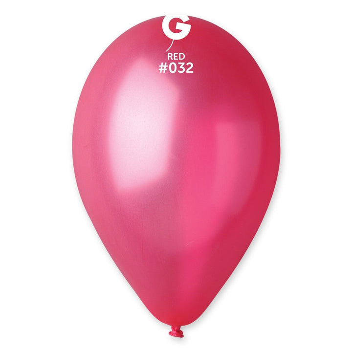 Gemar Latex Balloon #032 Red 12inch 50 Count Metal Color - balloonsplaceusa