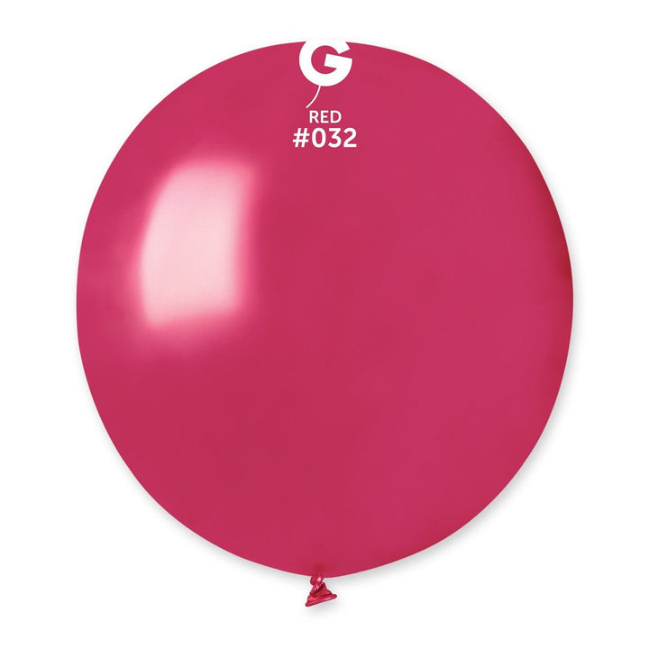 Gemar Latex Balloon #032 Red 19inch 25 Count Metal Color - balloonsplaceusa