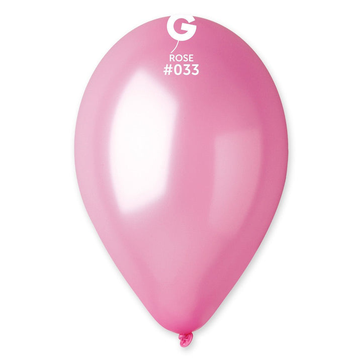 Gemar Latex Balloon #033 Rose 12inch 50 Count Metal Color - balloonsplaceusa