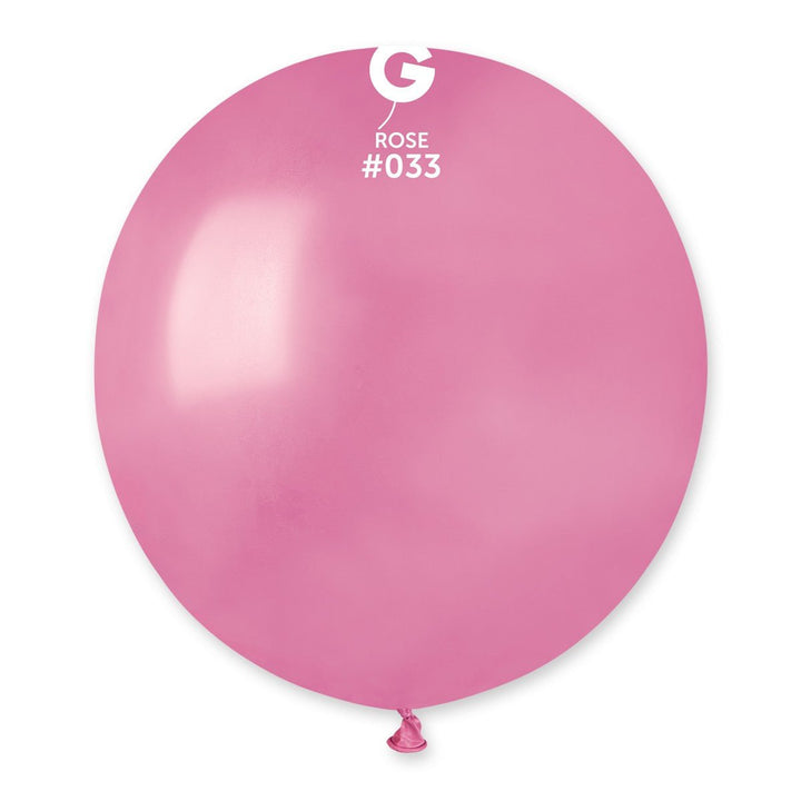 Gemar Latex Balloon #033 Rose 19inch 25 Count Metal Color - balloonsplaceusa
