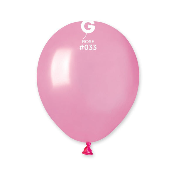 Gemar Latex Balloon #033 Rose 5inch 100 Count Metal Color - balloonsplaceusa