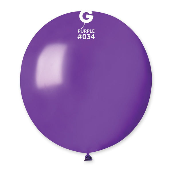 Gemar Latex Balloon #034 Purple 19inch 25 Count Metal Color - balloonsplaceusa