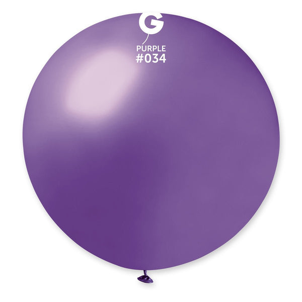 Gemar Latex Balloon #034 Purple 31inch 1 Count Metal Color - balloonsplaceusa