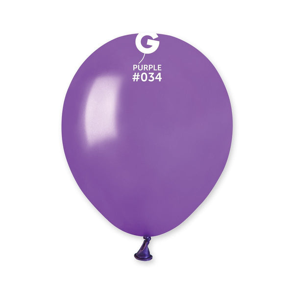 Gemar Latex Balloon #034 Purple 5inch 100 Count Metal Color - balloonsplaceusa