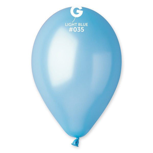 Gemar Latex Balloon #035 Light Blue 12inch 50 Count Metal Color - balloonsplaceusa