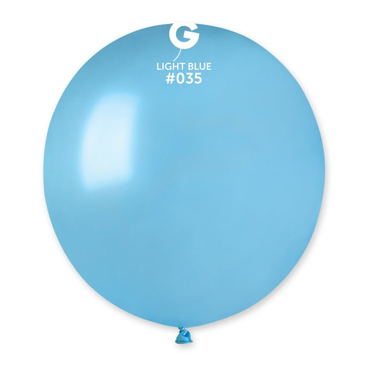 Gemar Latex Balloon #035 Light Blue 19inch 25 Count Metal Color - balloonsplaceusa