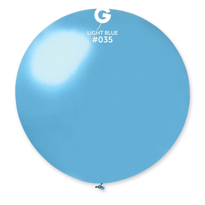 Gemar Latex Balloon #035 Light Blue 31inch 1 Count Metal Color - balloonsplaceusa