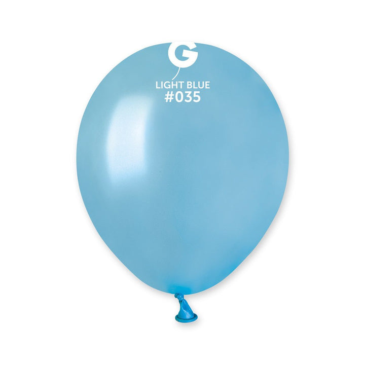 Gemar Latex Balloon #035 Light Blue 5inch 100 Count Metal Color - balloonsplaceusa