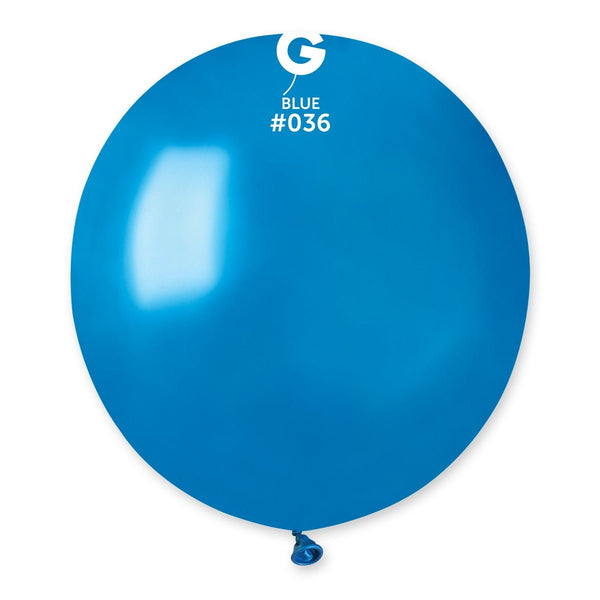 Gemar Latex Balloon #036 Blue 19inch 25 Count Metal Color - balloonsplaceusa