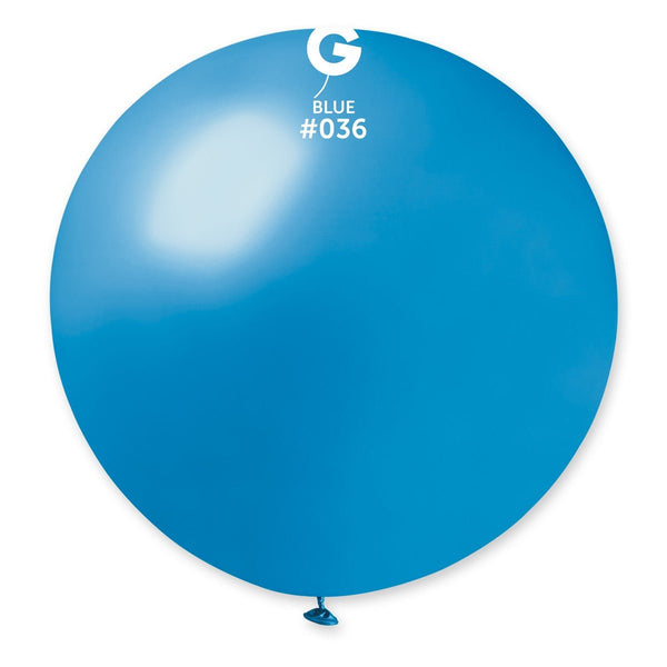 Gemar Latex Balloon #036 Blue 31inch 1 Count Metal Color - balloonsplaceusa