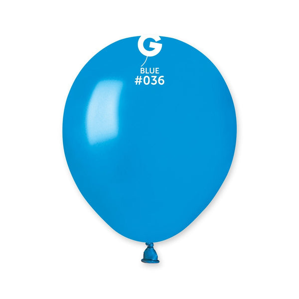 Gemar Latex Balloon #036 Blue 5inch 100 Count Metal Color - balloonsplaceusa