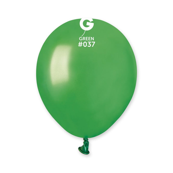 Gemar Latex Balloon #037 Green 5inch 100 Count Metal Color - balloonsplaceusa